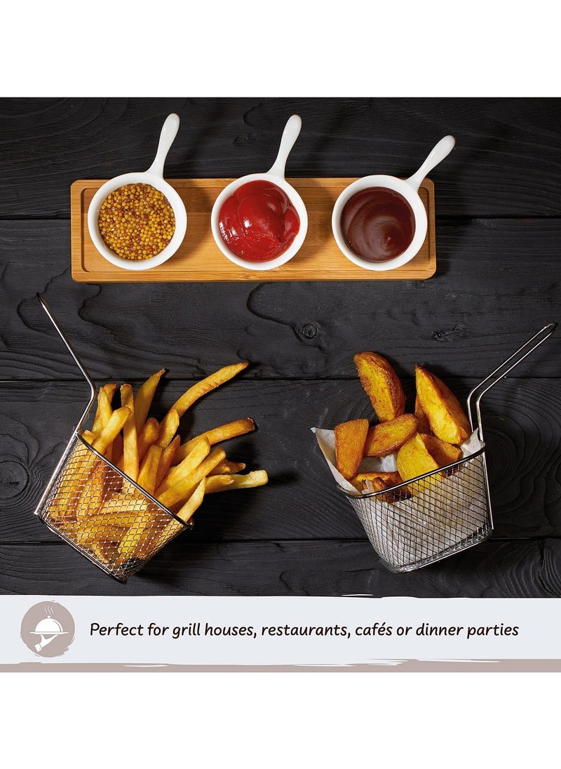 LIMITLESS Square Fry Basket for French Fries and Snacks Strain Excess Oil Effortlessly fry basket Stainless Steel Basket Food Display Strainers Chef Colander Tools Pasta Strainer (Silver)  - Image 5