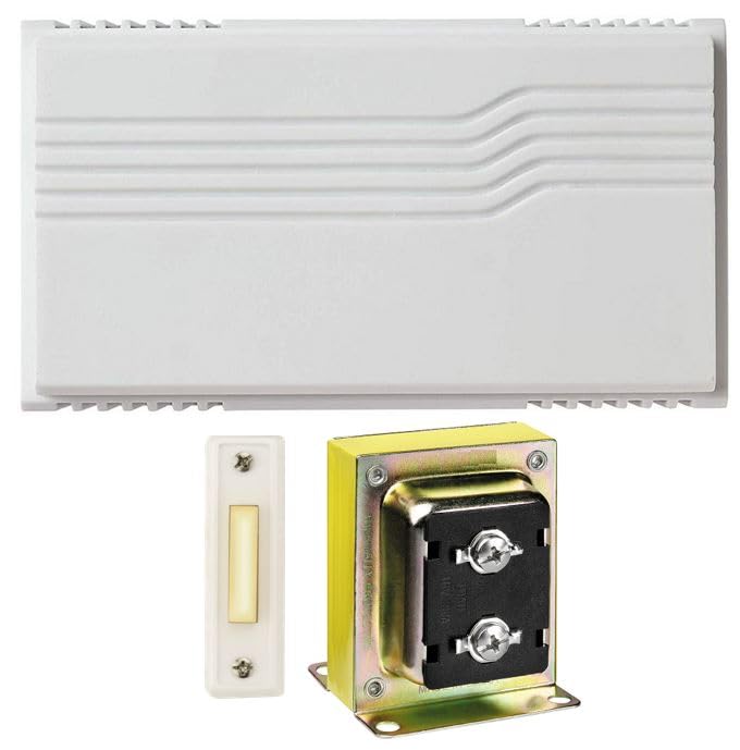 Newhouse Hardware Two Note Wired Door Bell Chime Kit w/Transformer & Surface Mount Lighted Push Button, 16VAC/10 VA, White - Image 2