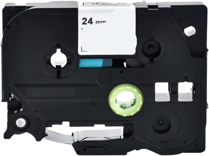 24mm Flexible Cable Label Tapes Multicolor Laminated Rolls for Printers TZE-FX251 Style(Black on matt Silver) - Image 1