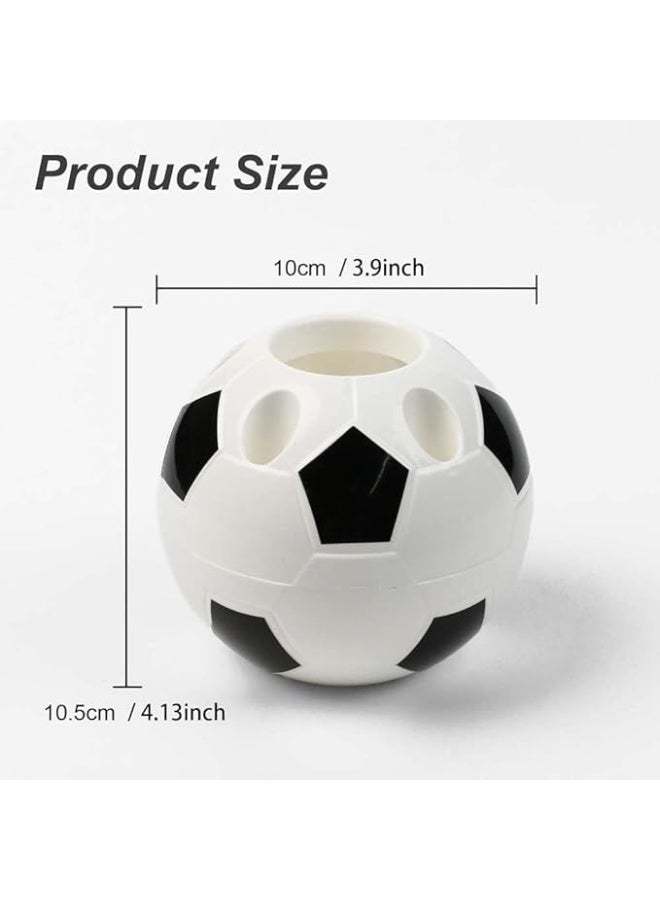 Oasisgalore Students Soccer Pen Holder, Creative Football Pen Holder, Desktop Soccer Shape Pencil Container Organizer Table Decor for Kids Gift Storage Stationery Supplies for Office (Black) - Image 3