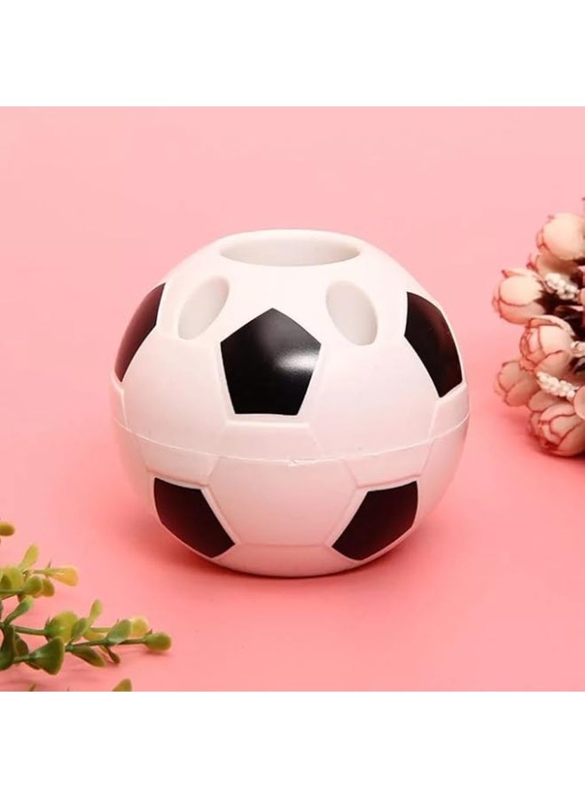 Oasisgalore Students Soccer Pen Holder, Creative Football Pen Holder, Desktop Soccer Shape Pencil Container Organizer Table Decor for Kids Gift Storage Stationery Supplies for Office (Black) - Image 1