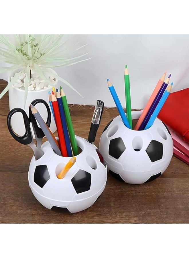 Oasisgalore Students Soccer Pen Holder, Creative Football Pen Holder, Desktop Soccer Shape Pencil Container Organizer Table Decor for Kids Gift Storage Stationery Supplies for Office (Black) - Image 4
