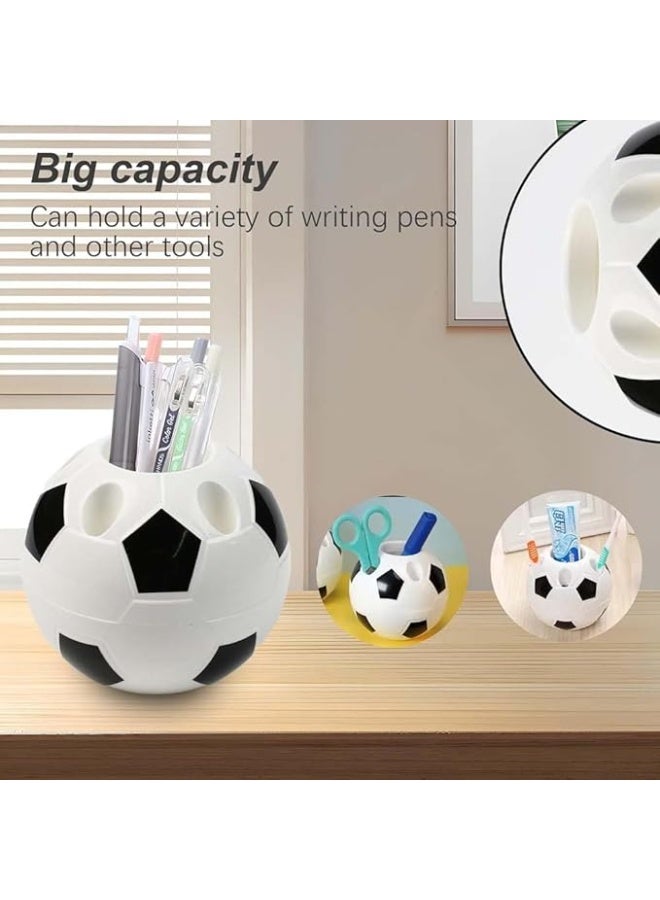 Oasisgalore Students Soccer Pen Holder, Creative Football Pen Holder, Desktop Soccer Shape Pencil Container Organizer Table Decor for Kids Gift Storage Stationery Supplies for Office (Black) - Image 5