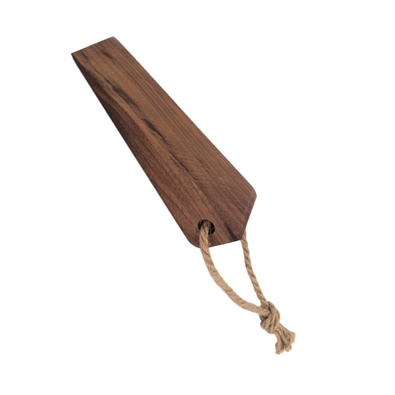 Beech Wood Door Stop Wedge with Anti Slip Rope for Carpet Hardwood Floors - Image 2