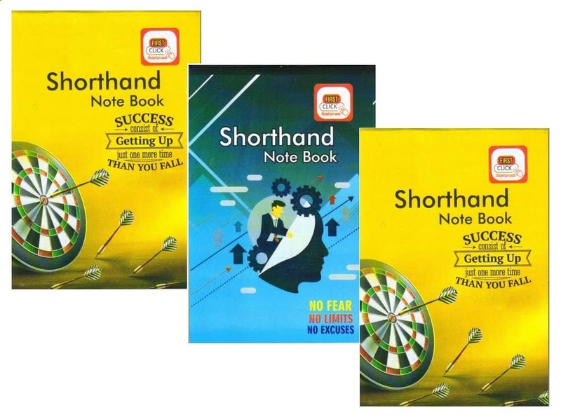 FIRST CLICK دفتر ملاحظات شورت هاند لكتابة وصفات الأطباء 160 صفحة في كتيب عبوة من 3 كتيبات 58 جرام ورق مزدوج الجوانب مسطر لكلا الجانبين الحجم: 12.2 × 18 سم - Image 2