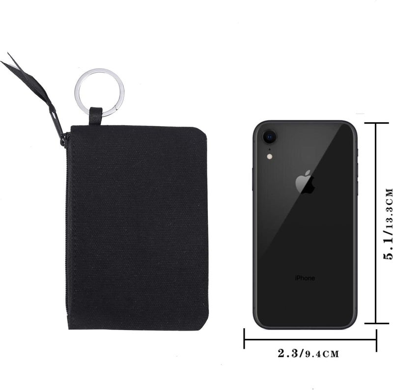 FORYEE Iconic Zip ID Case Wallet/Coin Purse with Id Window - Signature Cotton (Black) - Image 5