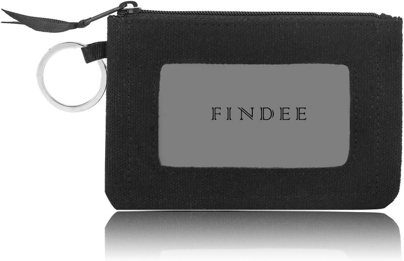 FORYEE Iconic Zip ID Case Wallet/Coin Purse with Id Window - Signature Cotton (Black) - Image 1