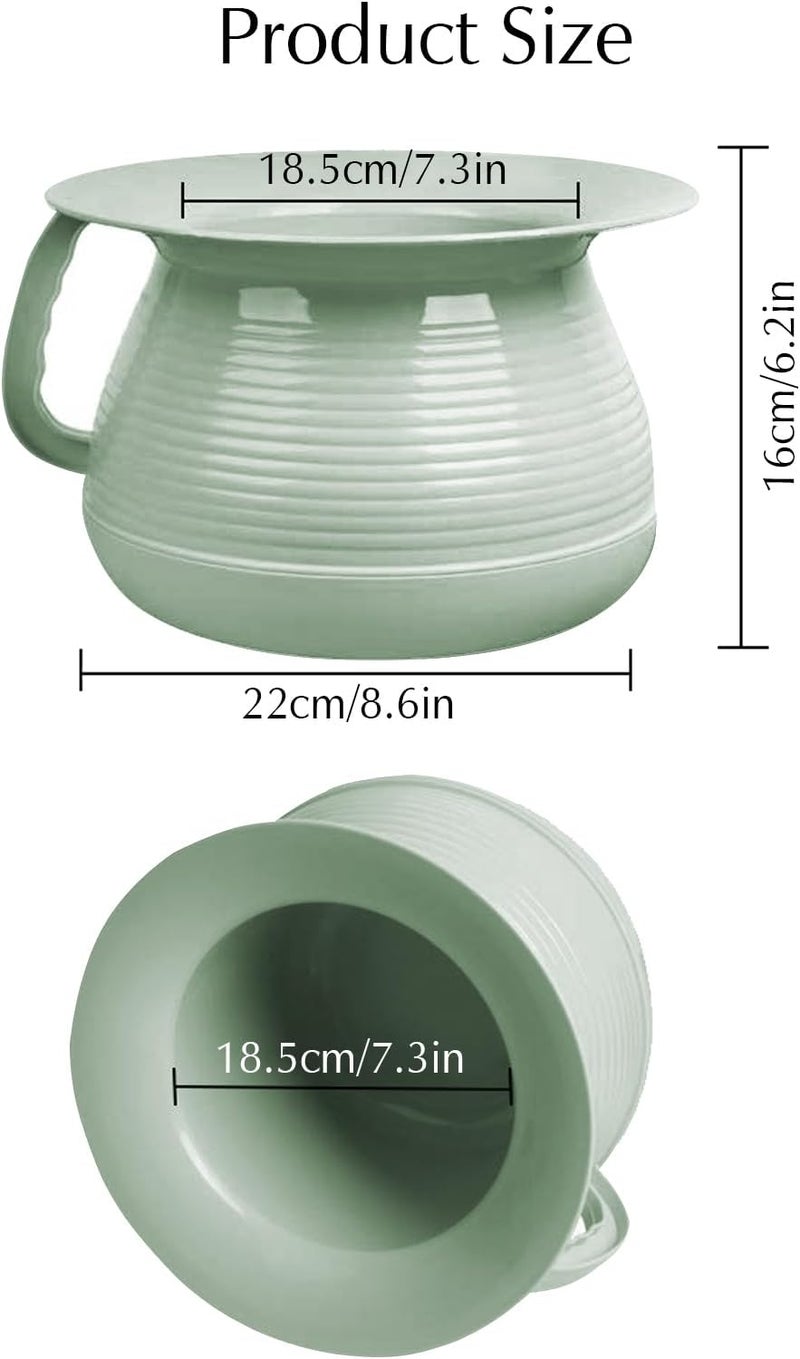 OOCOME Chamber Pot Bedpan Urinal Bottle Urine Pots Potty Pee Bucket Bedside Urinal with Lids to Prevent Odors, Suitable for Kids, Women and Men (Green2) - Image 2