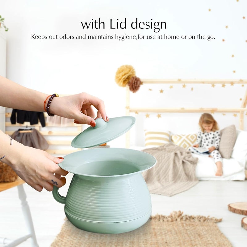 OOCOME Chamber Pot Bedpan Urinal Bottle Urine Pots Potty Pee Bucket Bedside Urinal with Lids to Prevent Odors, Suitable for Kids, Women and Men (Green2) - Image 4
