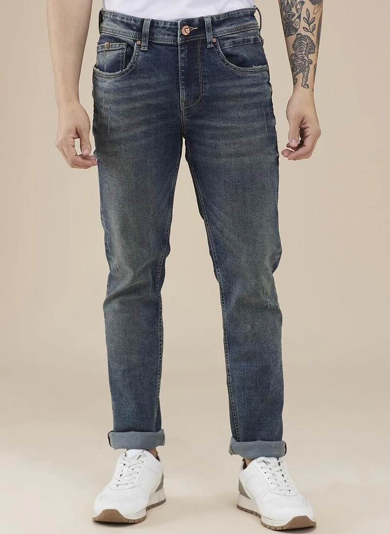 Being Human Men Classic Slim Fit Light Fade Mid-Rise Stretchable Jeans