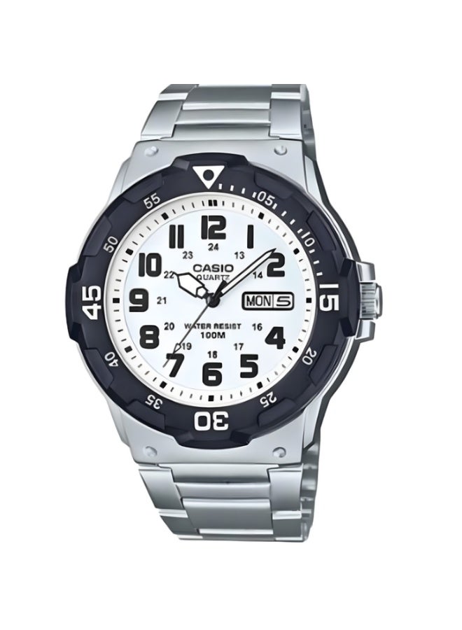 ساعة يد رجالية تناظرية من الفولاذ المقاوم للصدأ MRW-200HD-7BVDF