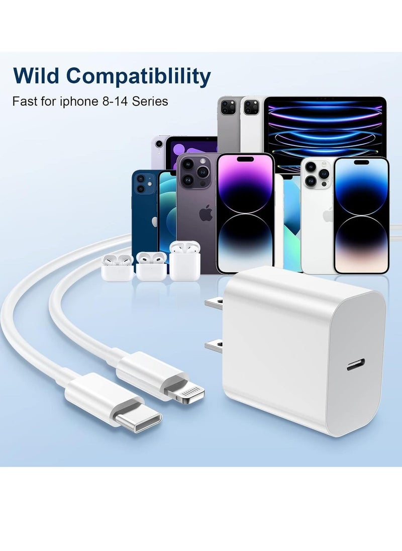 ELTRAZONE Fast Charger iPhone,20W PD USB C Wall Charger 4 Pack with 6FT Fast Charging Cable - Fast Charger for iPhone 14/14 Pro Max/13/13 Pro/12/12 Pro/11/11 Pro/XS, iPad - Image 2