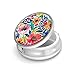 VANCANYOHO Pill Box3 Compartment Small Pill Case for Purse Pocket Mini Metal Pill Holder Travel Pill Container to Hold Supplements Vitamins BPAFree Garden Flower - Image 1