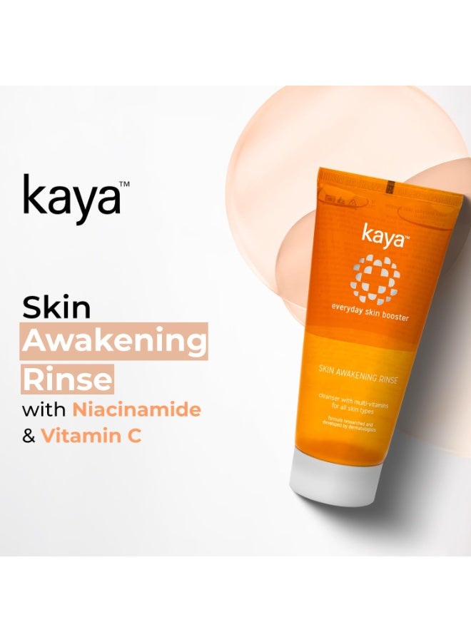 kaya Clinic Skin Awakening Rinse, With Niacinamide, Vitamin C, A & E daily use face wash, all skin types 100 ml - Image 2