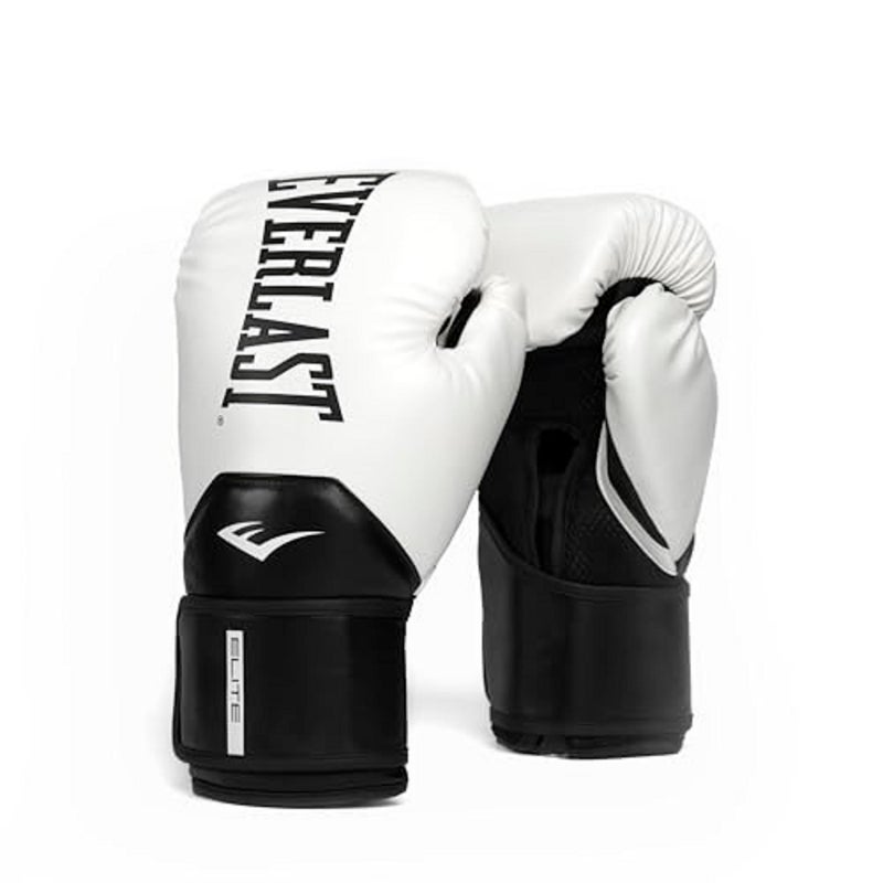 Everlast Elite 2 Boxing Gloves  Pro Training Gloves For Men And Women  Secure Fit Hook And Loop Closure & Ventilation  Heavy Bag & Speedbag Training (16 Oz  White/Black) - Image 1