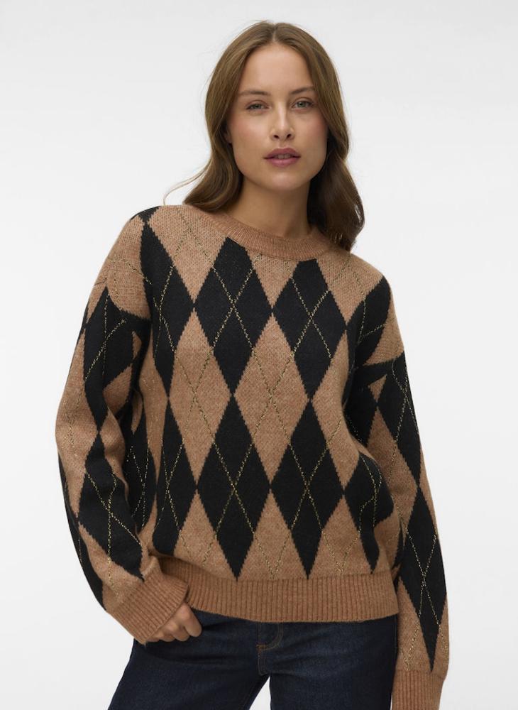 VERO MODA Vmbille Long Sleeve Crew Neck Knitted Sweater - Image 1