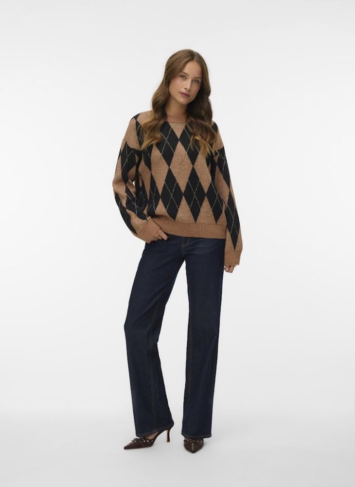 VERO MODA Vmbille Long Sleeve Crew Neck Knitted Sweater - Image 4