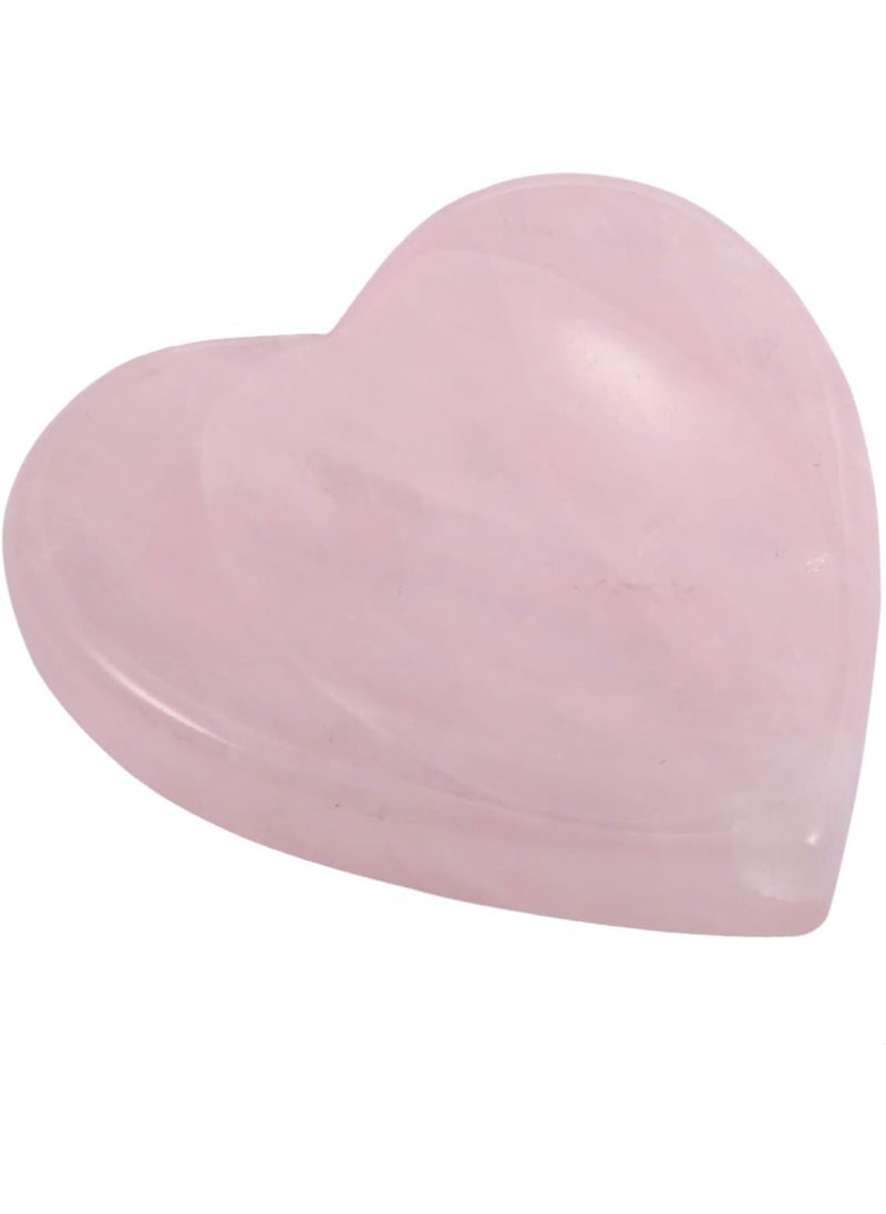SUNYIK SUNYIK Handcarved Thumb Worry Stone, Polished Palm Pocket Stones Healing Crystals, Heart Shaped, Rose Quartz 