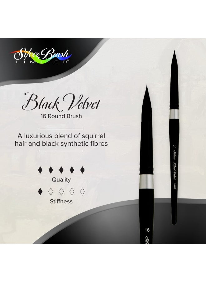 Silver Brush Limited Silver Brush Limited 3000S16 Black Velvet Round Brush For Watercolour  Size 16  Short Handle  - Image 2