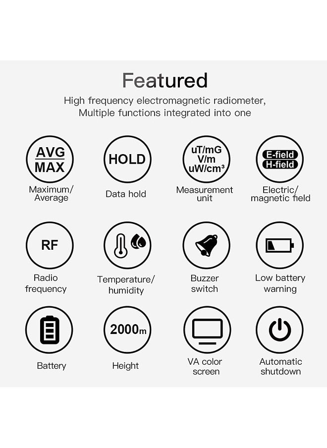 MESTEK Electromagnetic Radiation Meter Magnetic Field Radiation Instrument Strength Interference Electromagnetic Radiation Detector Radio Frequency  - Image 3