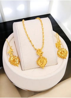 GOLDMAX 21k Gold Plated Necklace & Earrings Jewelry Set For Women  - Image 1