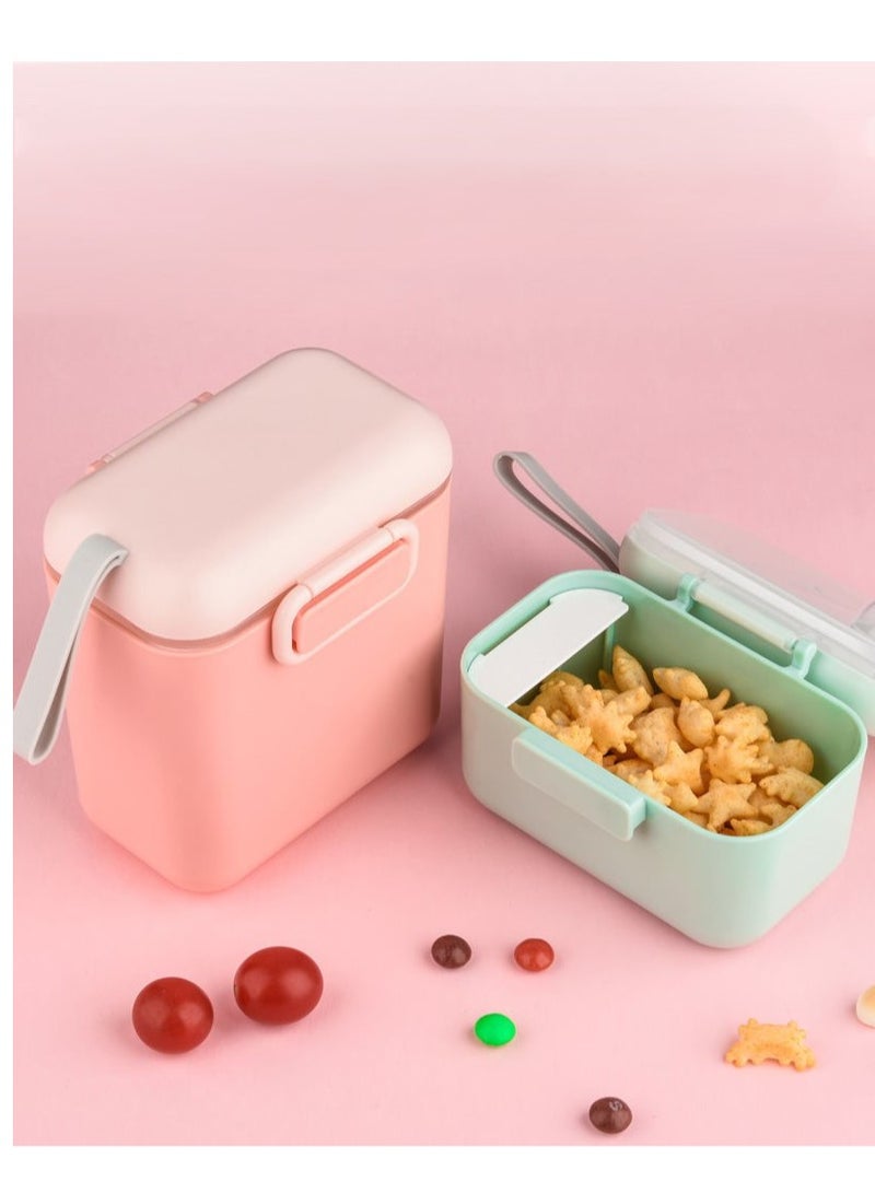 Portable Baby Milk Powder Dispenser, Travel-Friendly Formula Storage Container, Airtight and Moisture-Proof Compartments for Infant Food and Snacks (Green) - Image 4