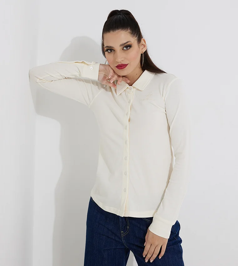 Logo Collared Long Sleeves Shirt