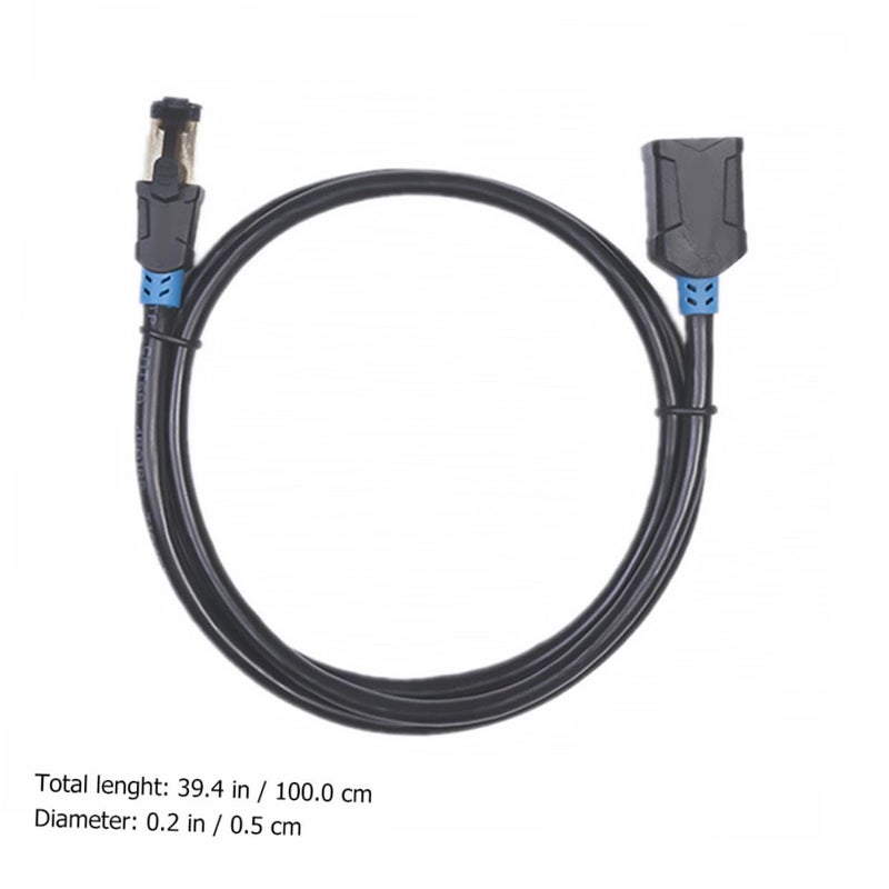 Lurrose Rj45 Extension Cable Cat6 Shielded Network Patch Cable 1.5m with Male to Female Connector for High-Speed Internet and Local Network Extension - Image 2