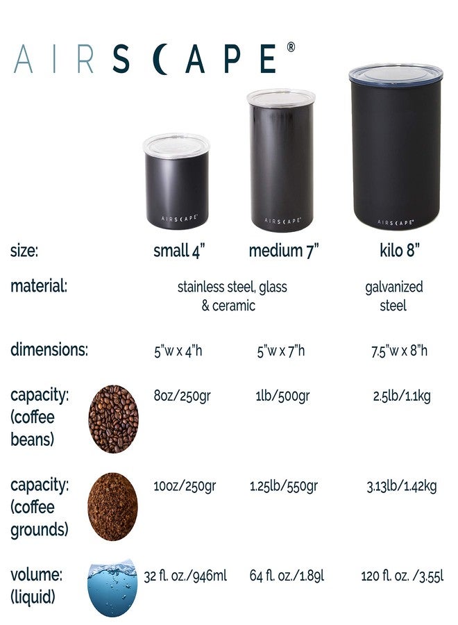 Planetary Design AirScape Planetary Design Ceramic Coffee and Food Storage Canister - Small 4-inch - US Patented Airtight Inner Lid - White with Bamboo Top - Image 5