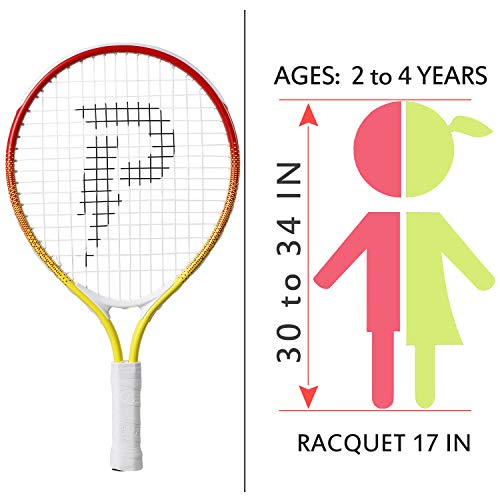 PIKASEN 17" Kids Tennis Racket Best Starter Kit for Kids Age 4 and Under with Shoulder Strap Bag and Mini Tennis Racket Toddler Tennis Raquet (Pink) - Image 3