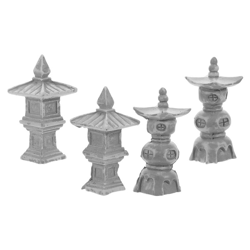 4pcs Vintage Resin Pavilion Model Miniature Garden Decoration Landscape Adornment Sand Table Landscaping Prop Bonsai Decoration - Image 3