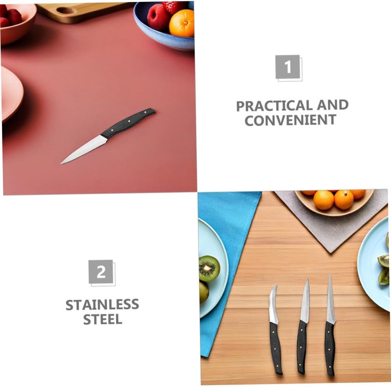 1 Set Stainless Steel Fruit Carving Knives with Handle Kitchen Carving Tool for Fruits Vegetables and Decorative Plates - Image 2