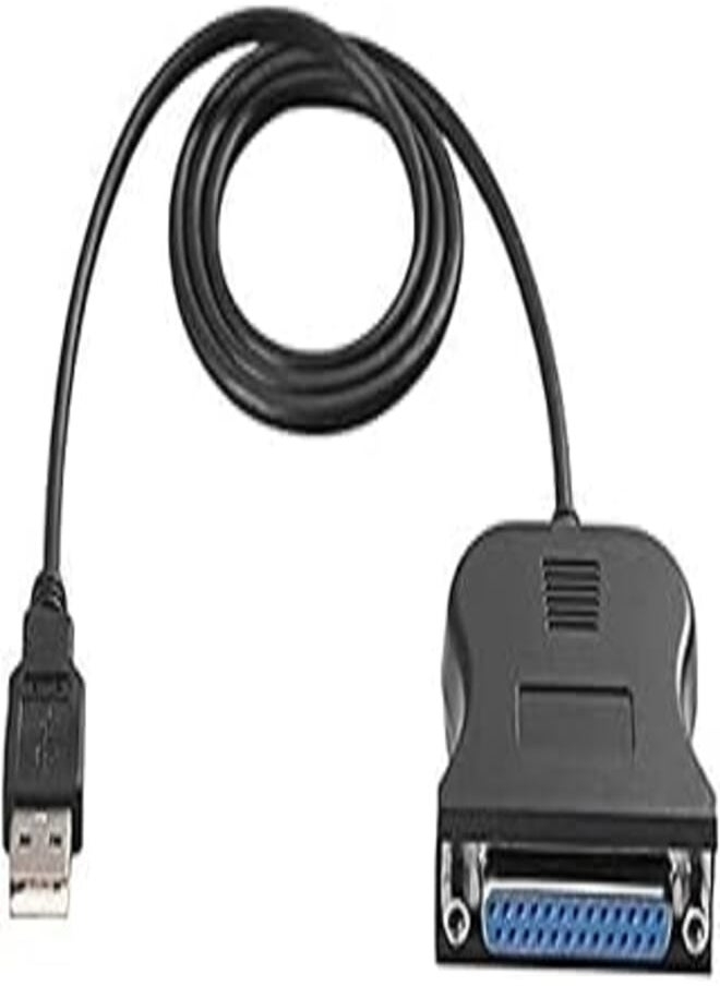 OR - USB to 25 Pin DB25 Parallel Printer Cable Adapter Cord Converter Black - Image 1