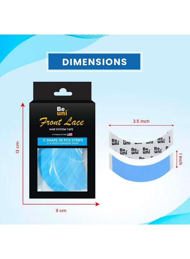 Beuni Hair Extension Tape Transparent Wig Double Sided Adhesive Blue Tapes (36 PCs) - Image 4