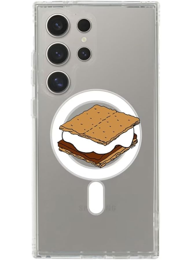 جراب مغناطيسي لهاتف Samsung Galaxy S24 Ultra مقاس 6.8 بوصة متوافق مع الشحن اللاسلكي Magsafe غطاء ممتص للصدمات للهاتف آيس كريم متعدد الألوان Mcmspngdsgs24Ua354