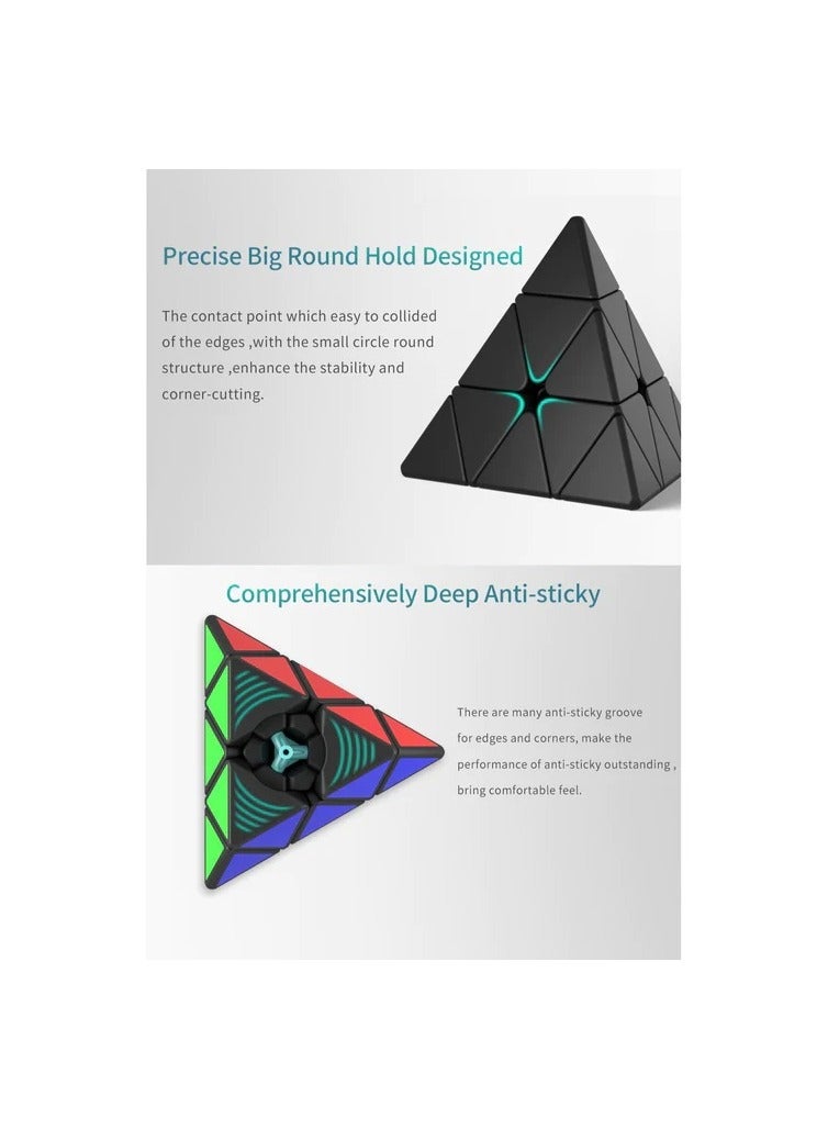 YJ YU Pyramid Magnetic Stickerless Pyraminx Speedcube