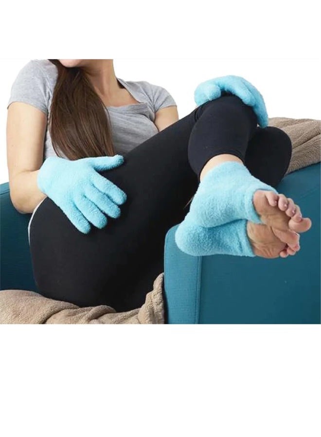 NatraCure Moisturizing Gel Heel Sleeves and Gloves - (for Dry Heels, Cracked Heels, Dry Hands and cuticles, Dry Skin) - Color: Lavender - Image 2
