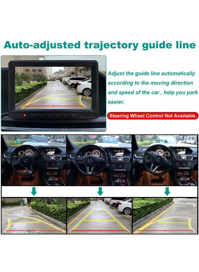 GreenYi Car Backup Camera with Dynamic Trajectory Guide Line, GreenYi HD 960x720 Reverse Rear/Front/Side View Cam, Adjustable Fisheye Lens, Waterproof Night Vision 170 Degree Wide View - Image 2