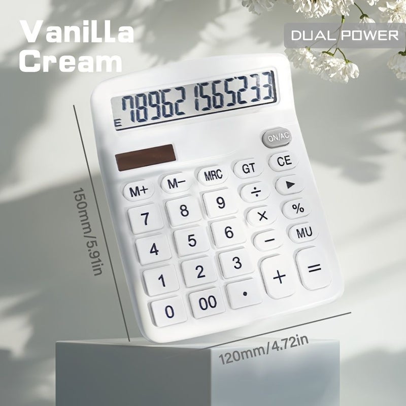 12 Digit Solar Dual Power Desk Calculator For School Office Finance Accounting Auto Power Off Dark Chocolate - Image 5