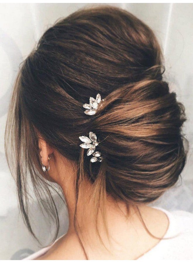 JAKAWIN Rhinestone Bride Wedding Hair Pins Silver Crystal Hair Piece Bridal Hair Accessories For Women And Girls (Pack Of 3) Hp178  - Image 1