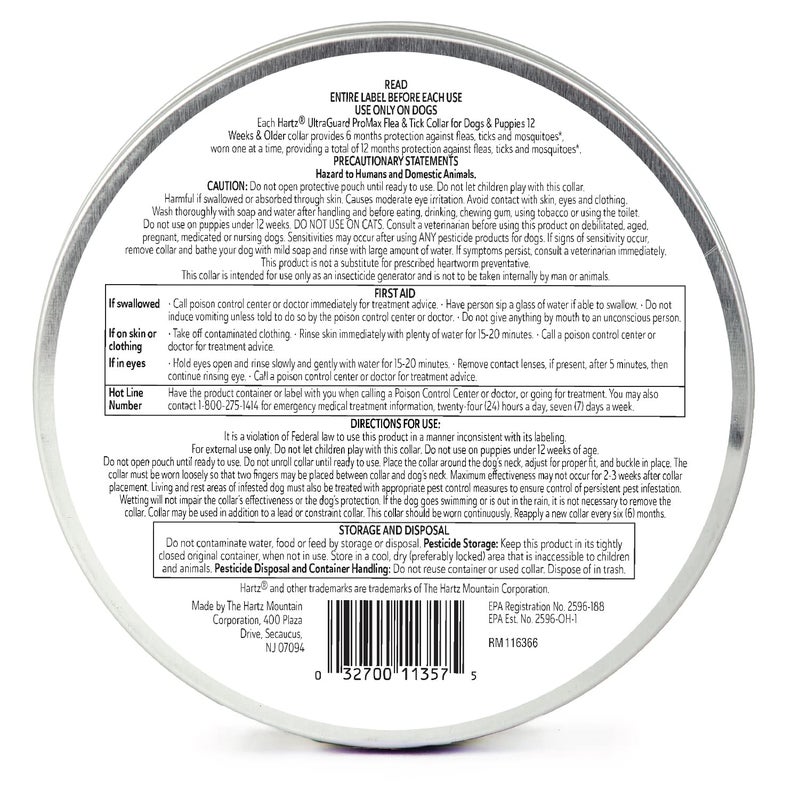 Hartz UltraGuard ProMax Flea & Tick Collar for Dogs I 12 Months Protection I Soft & Comfortable Flea & Tick Prevention I 2 Pack,Gray - Image 2
