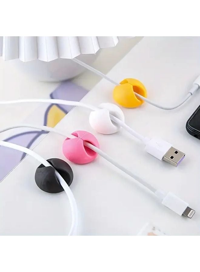 8pcs Black Cable Clamp Set TPR Plastic Wall Mount Wire Organizer Desk Retainer - Image 3