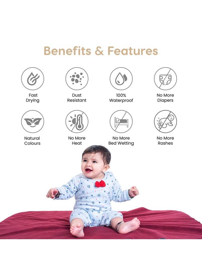 MY ARMOR Cotton Bed Protector Waterproof For Baby Large Size 100X140 Cm With Interlocked Border Pack Of 1 Royal Blue - Image 5