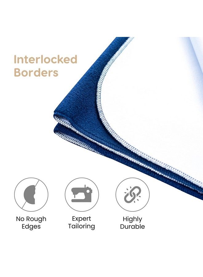 MY ARMOR Cotton Bed Protector Waterproof For Baby Large Size 100X140 Cm With Interlocked Border Pack Of 1 Royal Blue - Image 3