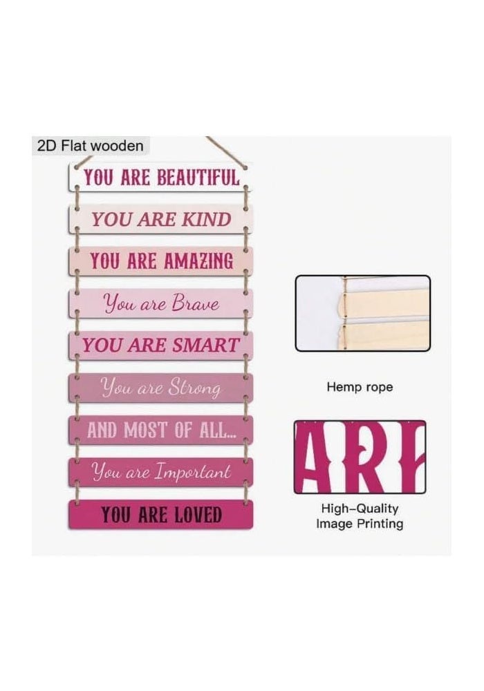 Al Raied ARS Inspirational Quotes Hanging Wooden Sign - Motivational Wall Decor Plaque for Girls Bedroom, Kids Room, Nursery, Home - Image 3