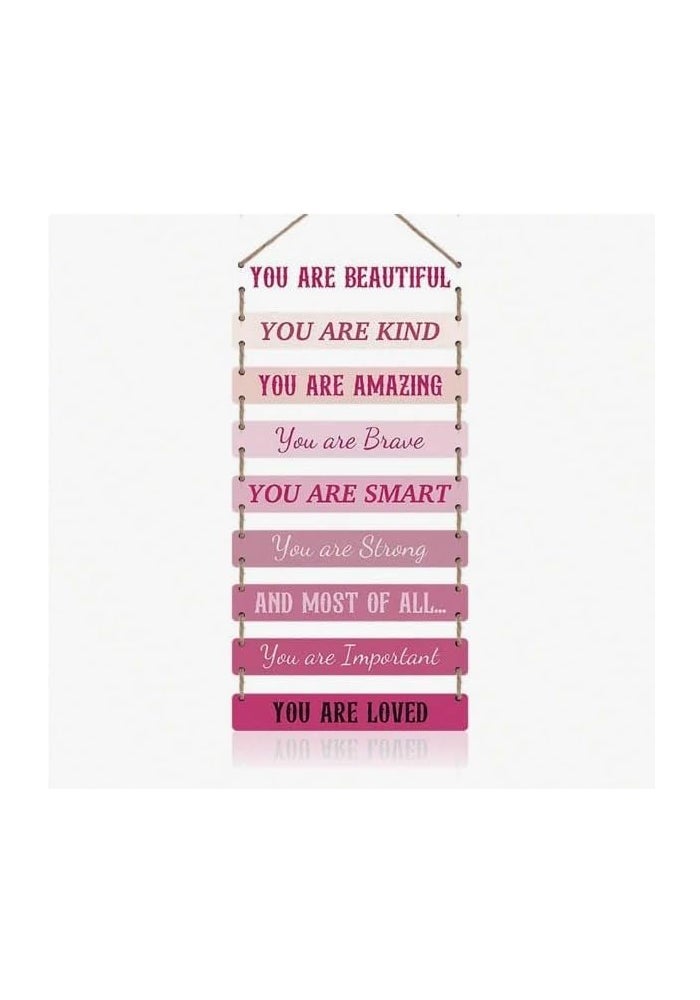 Al Raied ARS Inspirational Quotes Hanging Wooden Sign - Motivational Wall Decor Plaque for Girls Bedroom, Kids Room, Nursery, Home - Image 4