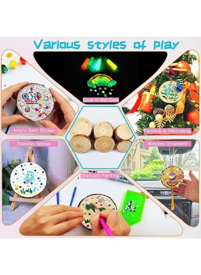 Wooden Painting Set for Kids,DIY Glow in The Dark Arts & Crafts Kits for Boys & Girls5-12 Year Olds,  Birthday Party Favors and Gifts - Image 2