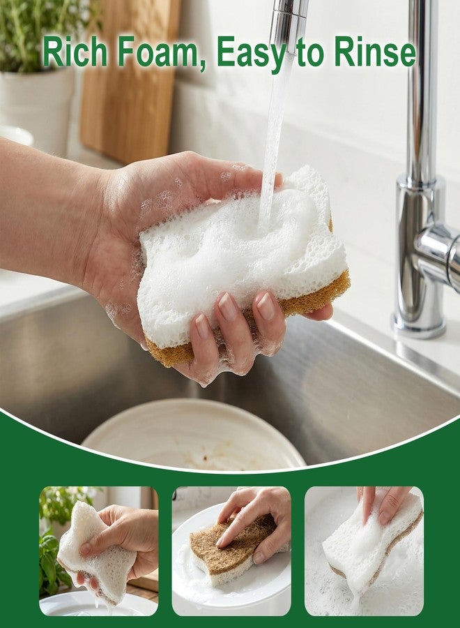 LILAC Natural Cellulose Sponges for Dishes - Ergonomic Non-Scratch Kitchen Scrub Sponges - 100% Biodegradable & Eco-Friendly Cleaning Sponges for Non-Stick Cookware, Bathroom & Household (10 Pack) - Image 3