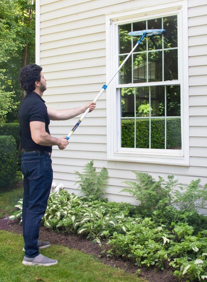 Unger 18" Professional Grip Window Scrubber with 8' Connect & Clean Pole - Image 2