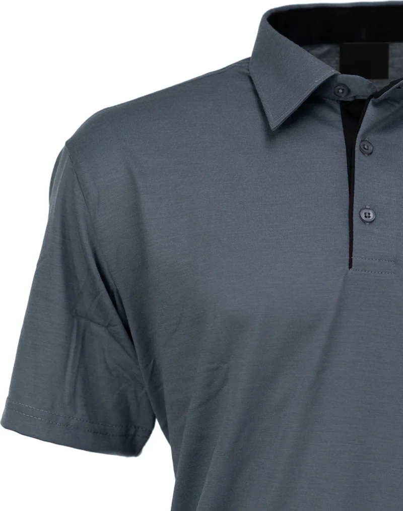 Oppland Men's Pocket Short Sleeve Solid Color Normal Cut Cotton Fabric Shirt Collar T-Shirt